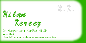 milan kerecz business card