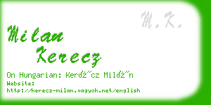 milan kerecz business card